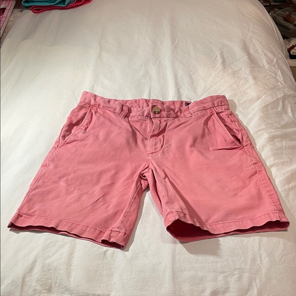 Vineyard Vines Khaki Breaker shorts 28  Pink Chino Trousers Preppy Summer Shorts